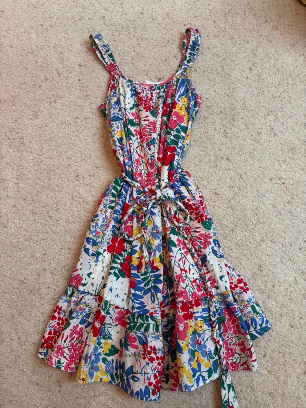 Floral Tiered Sundress with Tie Waist